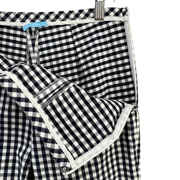 J McLaughlin Georgina Ankle Pant Women 2 Blue White Gingham Check Stretch Preppy - Picture 4 of 13